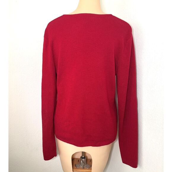 Sarah Spencer Womens Merino Wool Sweater Large Preppy Academia Minimalist Staple - Picture 2 of 7